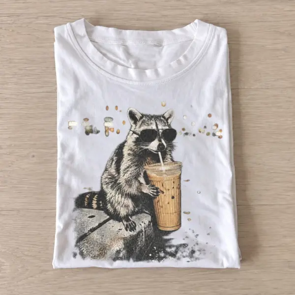 Iced coffee raccoon t shirt white20iced coffee raccoon.webp