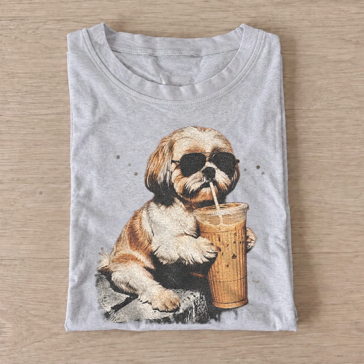 Iced coffee shih tzu t shirt gray20iced coffee shih tzu.webp