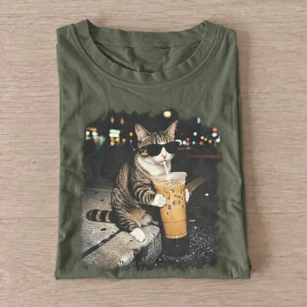 Iced coffee tabby cat t shirt olive20iced coffee tabby.webp