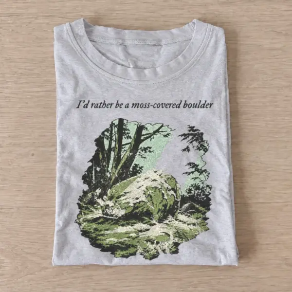 Id rather be a moss covered boulder t shirt gray20moss covered boulder.webp
