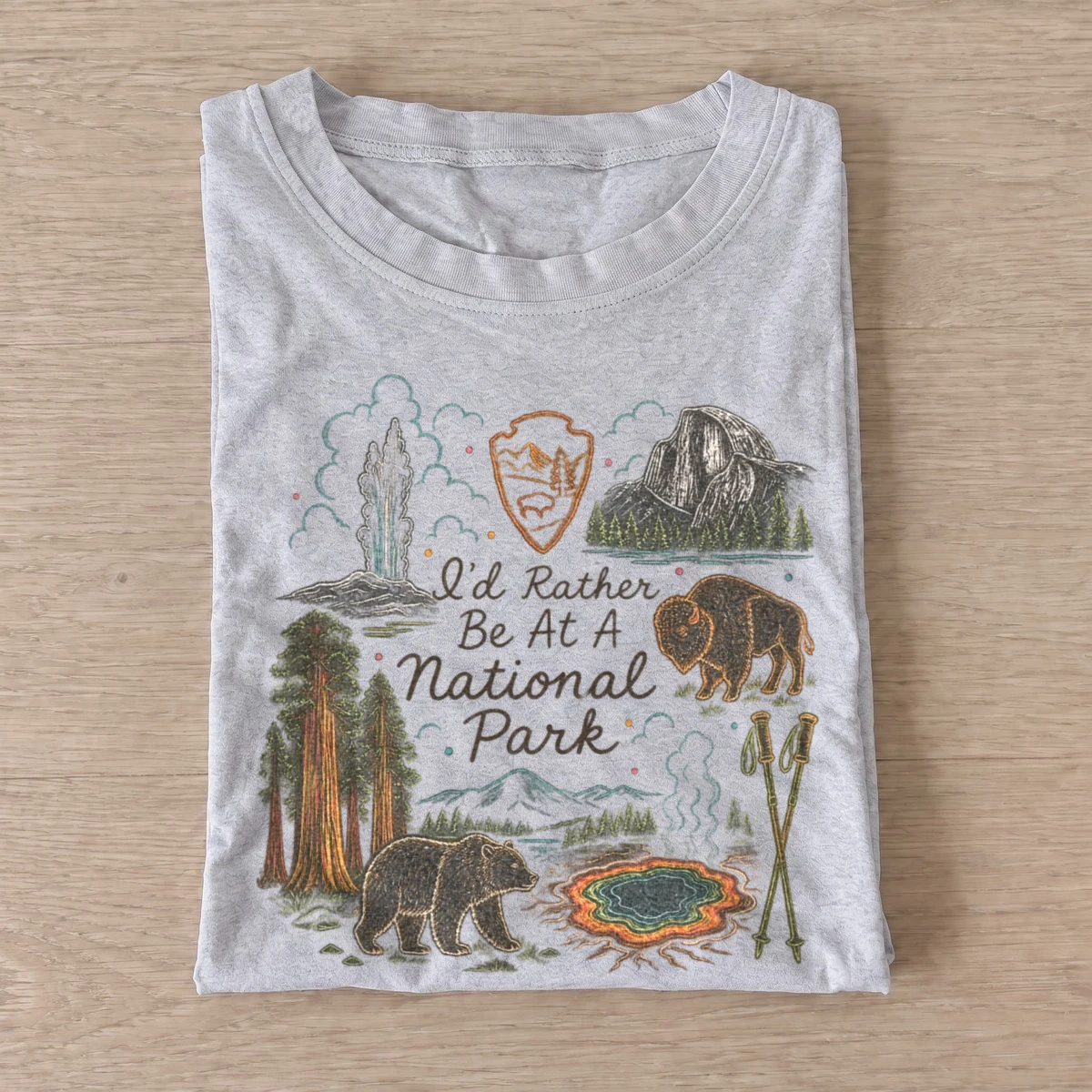 Id rather be at a national park t shirt gray20rather be parks.webp