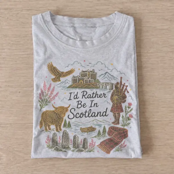 Id rather be in scotland t shirt gray20rather be scotland.webp