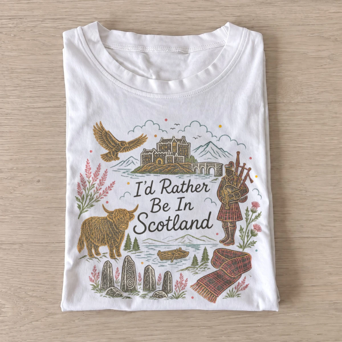 Id rather be in scotland t shirt white20rather be scotland.webp