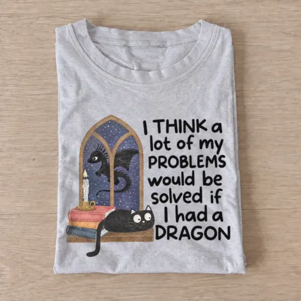 If i had a dragon graphic t shirt gray20dragon solves problems.webp