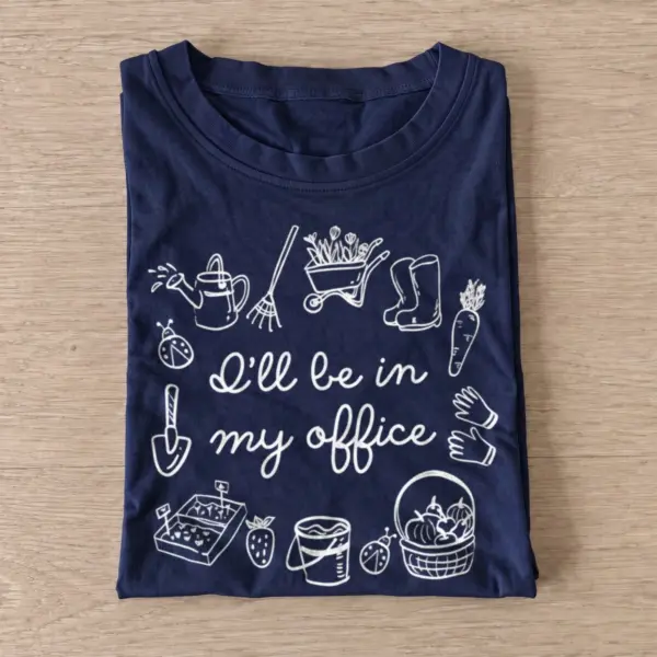 Ill be in my office gardening t shirt navy20garden office.webp