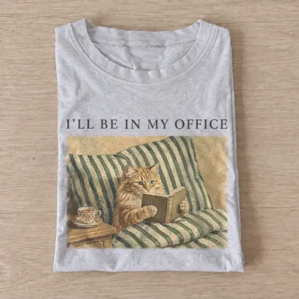 Ill be in my office reading cat t shirt gray20reading cat office.webp