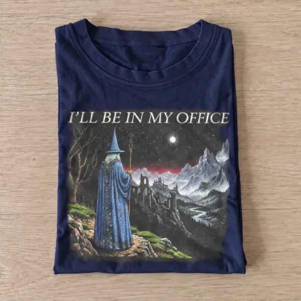 Ill be in my office wizard t shirt navy20wizard office.webp