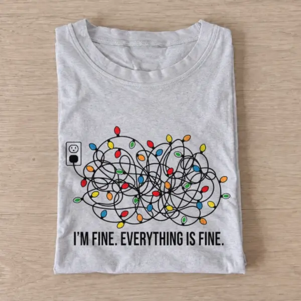 Im fine everything is fine tangled christmas lights t shirt gray20tangled christmas lights.webp