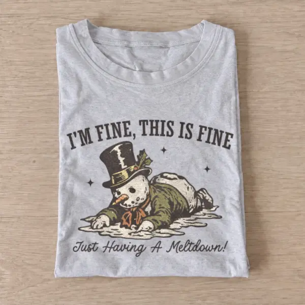Im fine this is fine snowman meltdown t shirt gray20snowman meltdown.webp