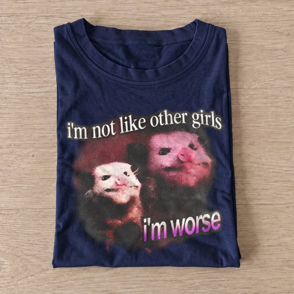 Im not like other girls im worse puppet t shirt navy20worse puppet girls.webp