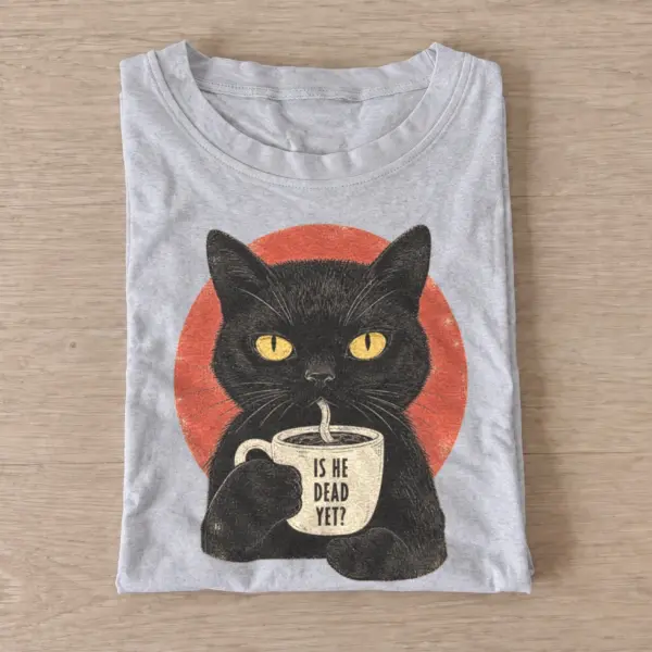 Impatient coffee cat is he dead yet t shirt gray20impatient coffee cat.webp