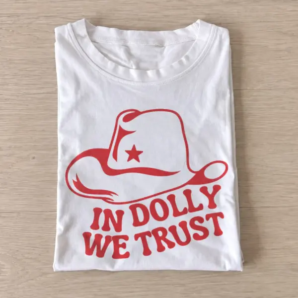 In dolly we trust cowgirl hat t shirt white20cowgirl faith.webp