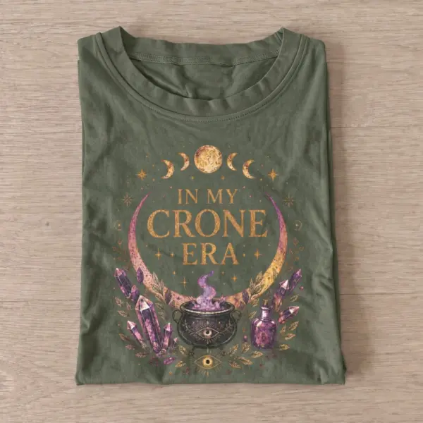 In my crone era t shirt olive20crone era.webp