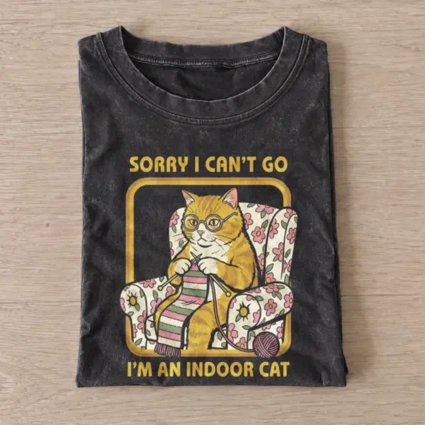 Indoor knitting cat vintage t shirt washed20black20indoor knitting cat.webp