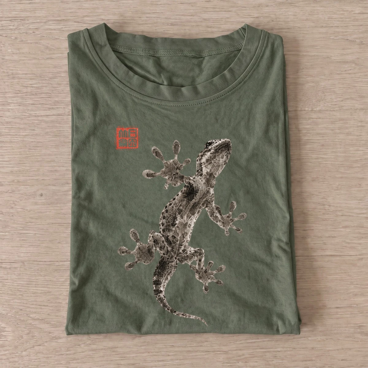 Ink gecko graphic t shirt olive20ink gecko.webp