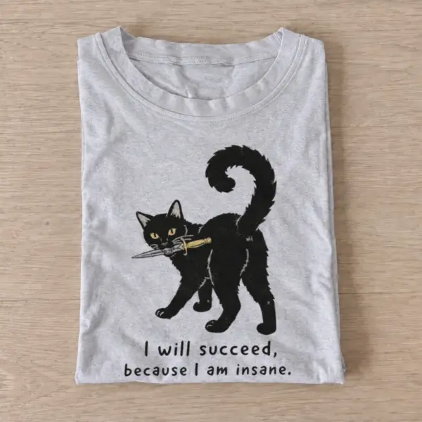 Insane knife cat i will succeed t shirt gray20insane knife cat.webp