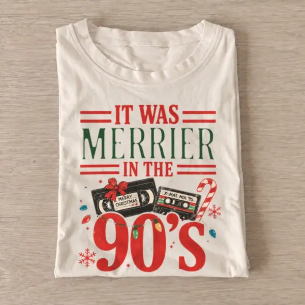 It was merrier in the 90s christmas t shirt sand20merrier in nineties.webp