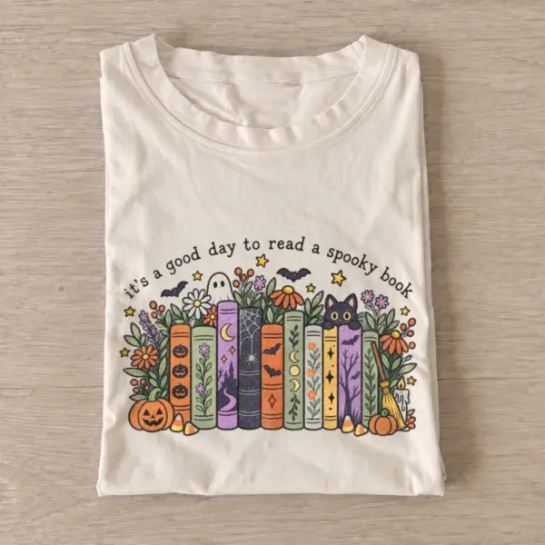 Its a good day to read a spooky book t shirt sand20spooky book day.webp