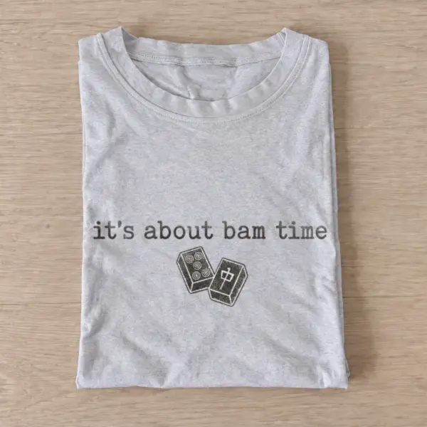 Its about bam time mahjong t shirt gray20mah time.webp
