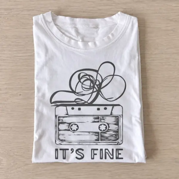 Its fine tangled cassette tape t shirt white20tangled cassette.webp