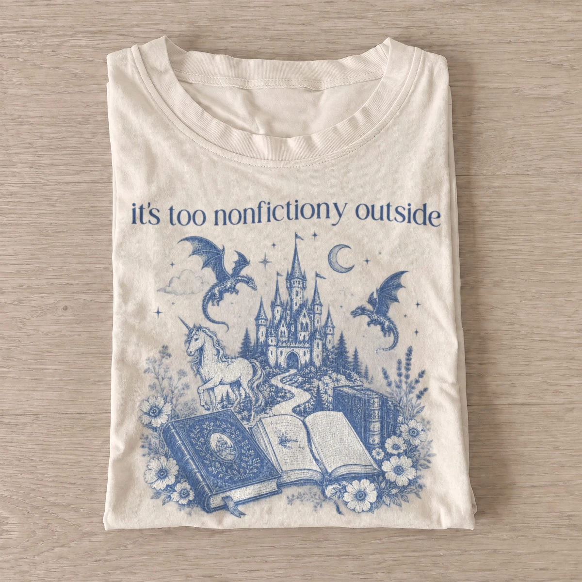 Its too nonfictiony outside fantasy reading t shirt sand20fantasy reading retreat.webp