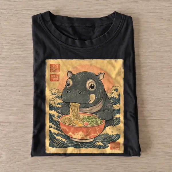 Japanese wave ramen hippo t shirt black20ramen hippo.webp