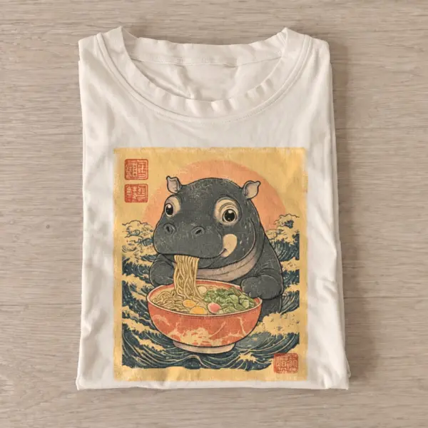 Japanese wave ramen hippo t shirt sand20ramen hippo.webp