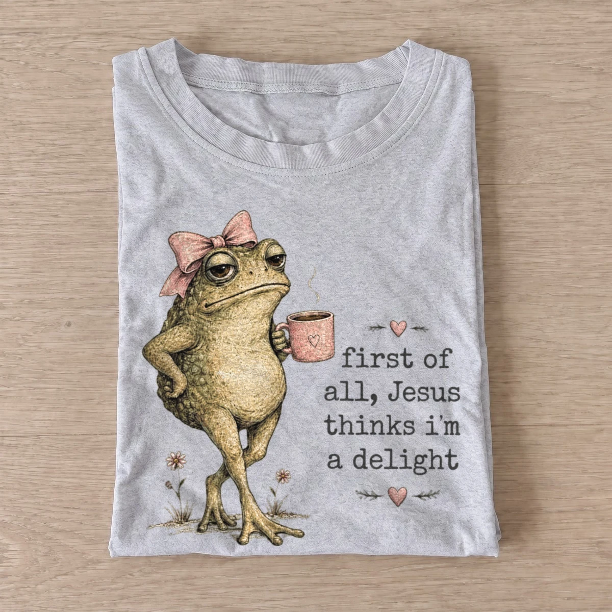 Jesus thinks im a delight frog t shirt gray20jesus loves this frog.webp