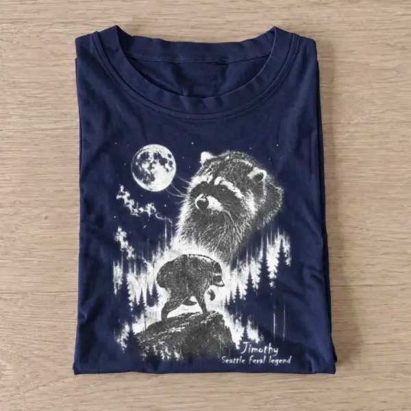 Jimothy seattle feral legend raccoon t shirt navy20cosmic raccoon bear.webp