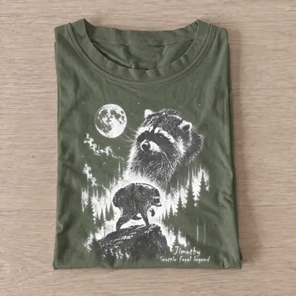 Jimothy seattle feral legend raccoon t shirt olive20cosmic raccoon bear.webp