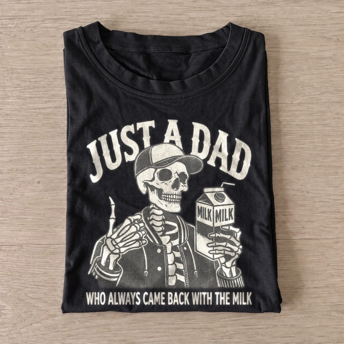 Just a dad who always came back with the milk t shirt black20dad brought milk.webp