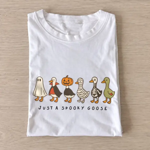 Just a spooky goose costumes t shirt white20spooky goose costumes.webp
