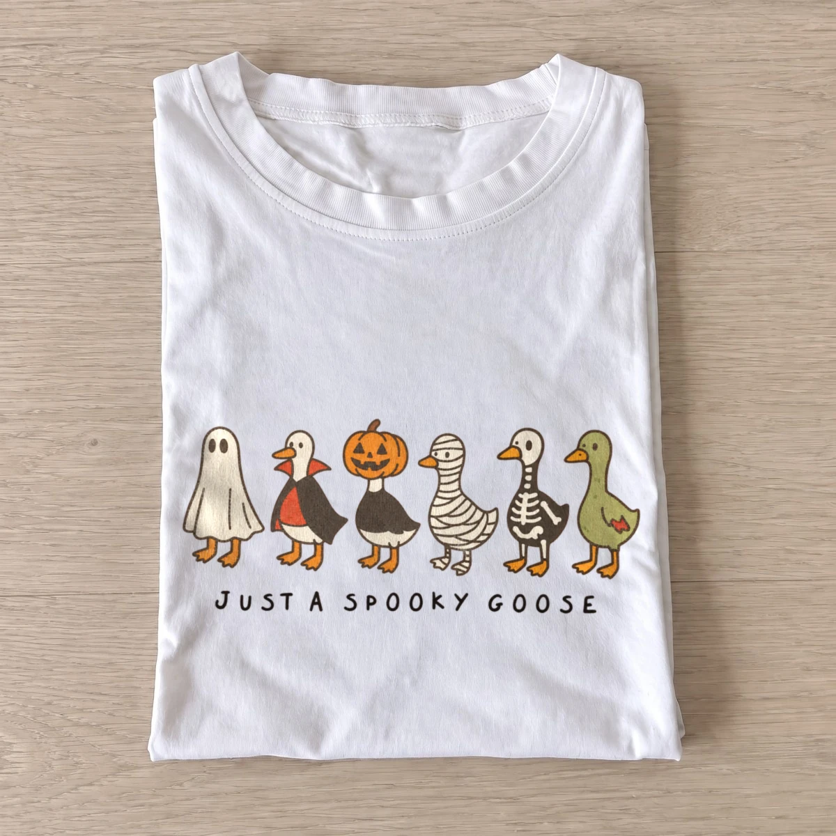 Just a spooky goose costumes t shirt white20spooky goose costumes.webp