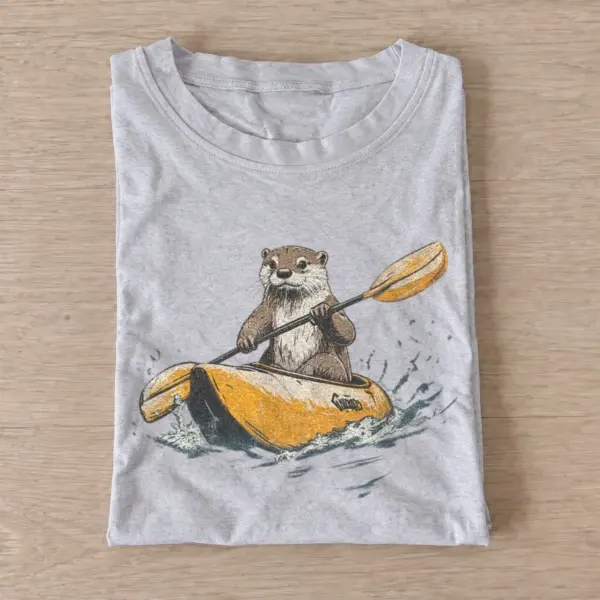 Kayaking otter t shirt gray20kayaking otter.webp