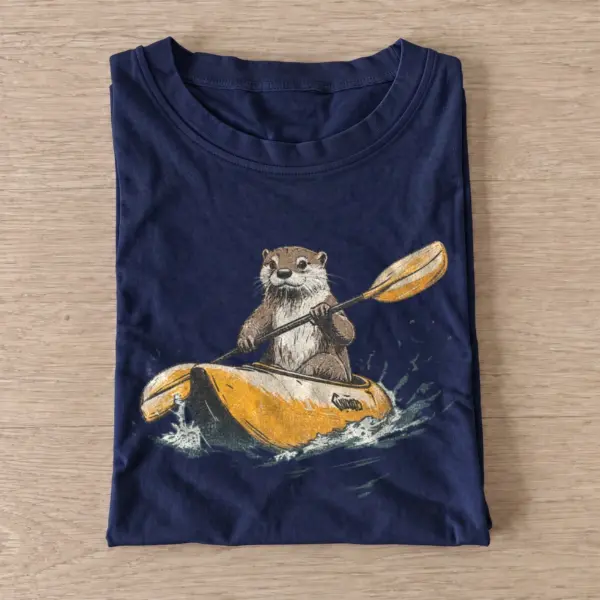 Kayaking otter t shirt navy20kayaking otter.webp