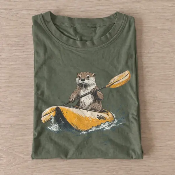 Kayaking otter t shirt olive20kayaking otter.webp