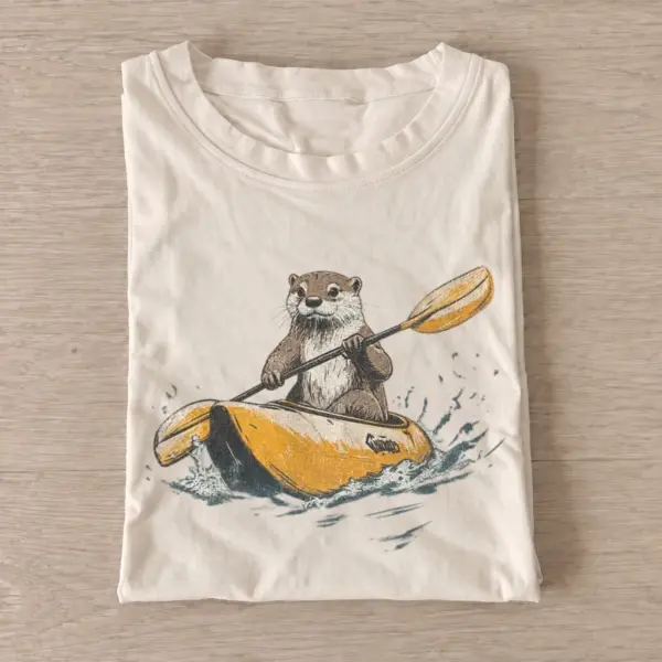 Kayaking otter t shirt sand20kayaking otter.webp