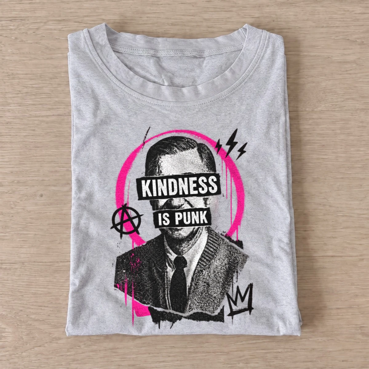 Kindness is punk graphic t shirt gray20kindness is punk.webp