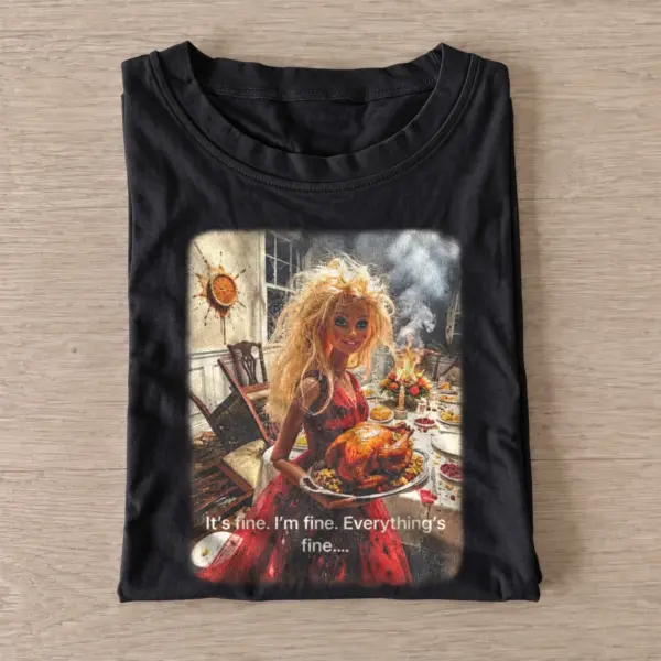 Kitchen fire fashion doll its fine t shirt black20kitchen fire fashion doll.webp