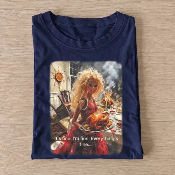 Kitchen fire fashion doll its fine t shirt navy20kitchen fire fashion doll.webp