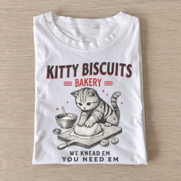 Kitty biscuits bakery we knead em t shirt white20kitty biscuit bakery.webp