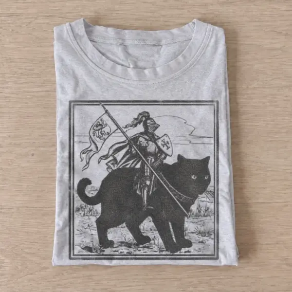 Knight cat rider t shirt gray20knight cat rider.webp