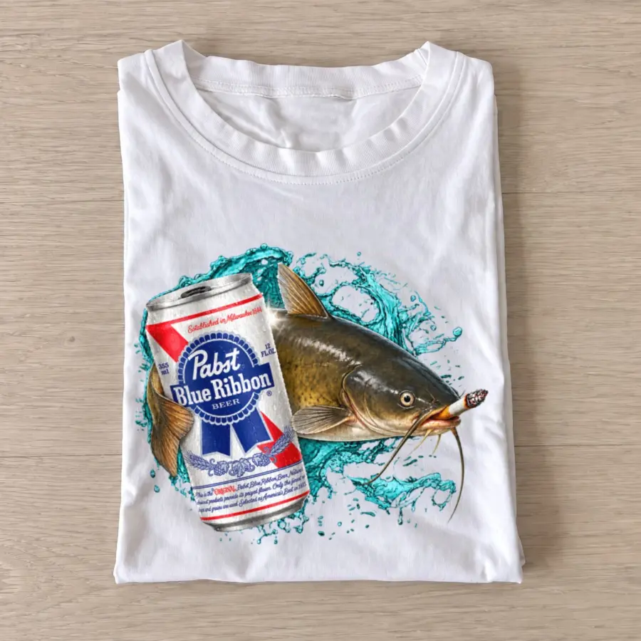 Lager Catfish Fishing T-Shirt — graphic design