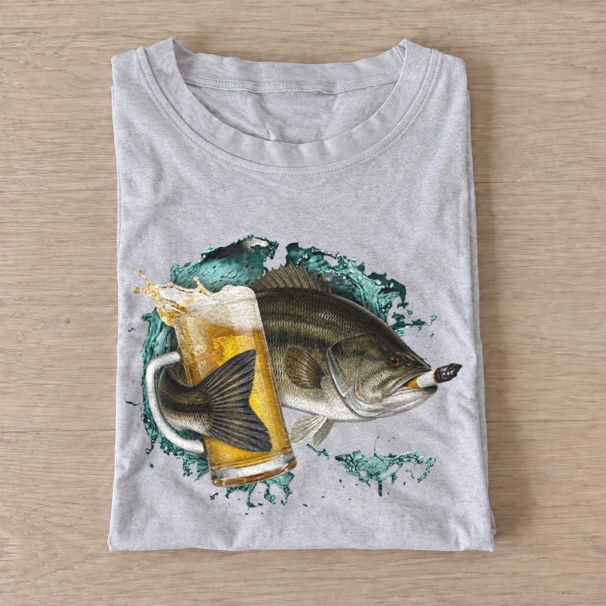 Largemouth cold catch t shirt gray largemouth cold catch