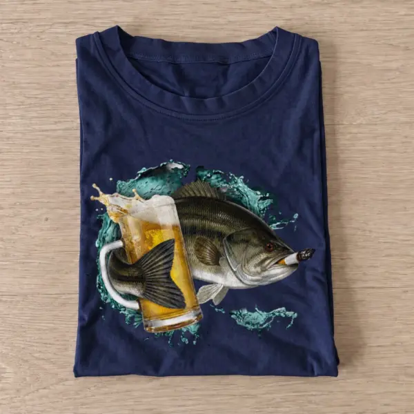 Largemouth cold catch t shirt navy largemouth cold catch