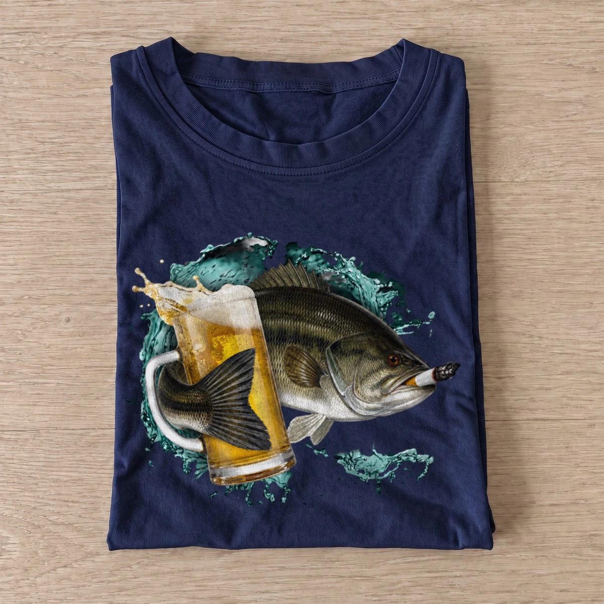 Largemouth cold catch t shirt navy largemouth cold catch