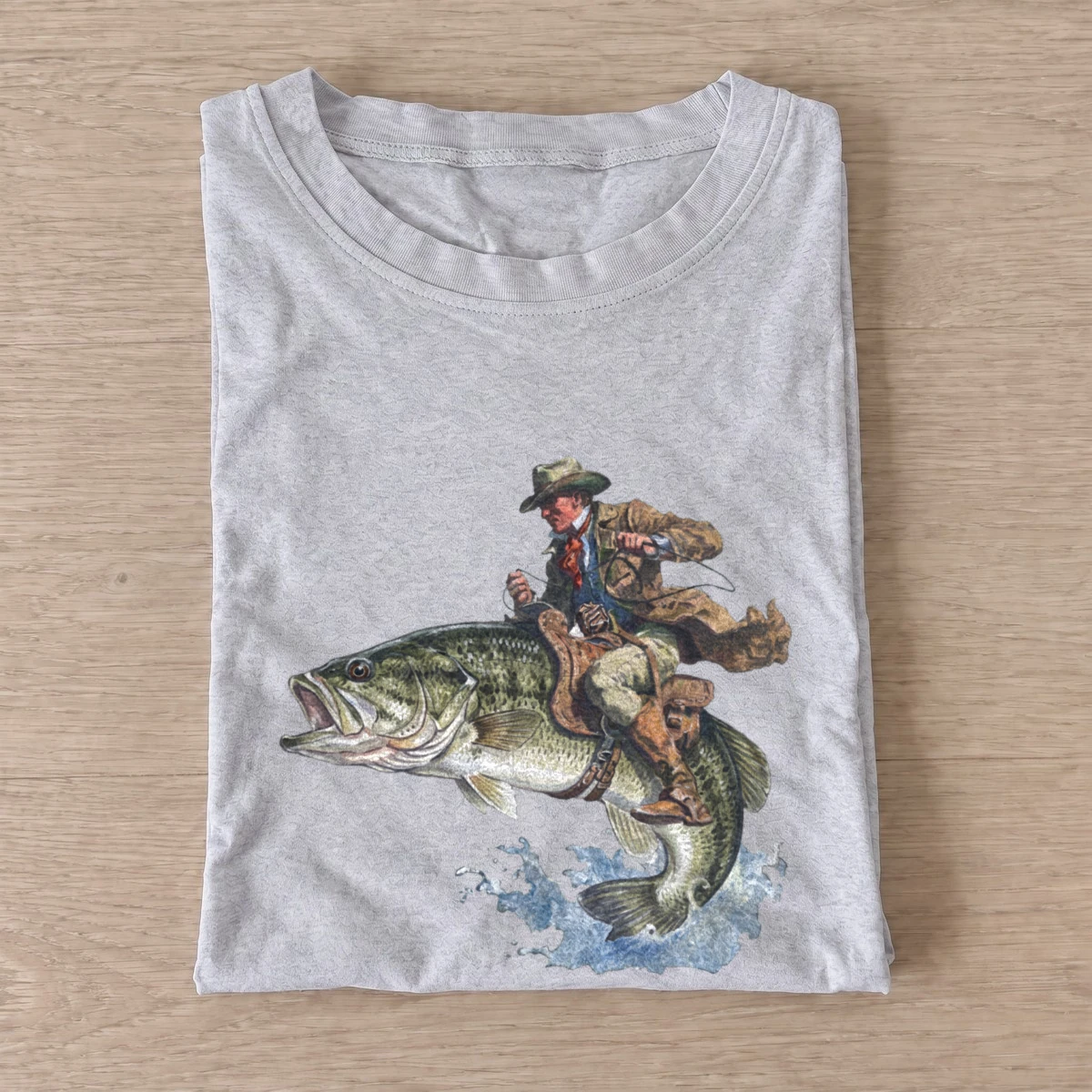 Largemouth rider t shirt gray largemouth rider
