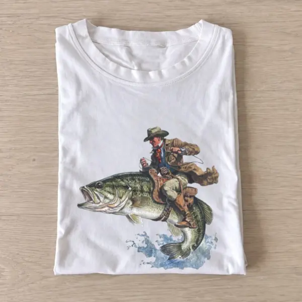 Largemouth Rider Fishing T-Shirt — graphic design