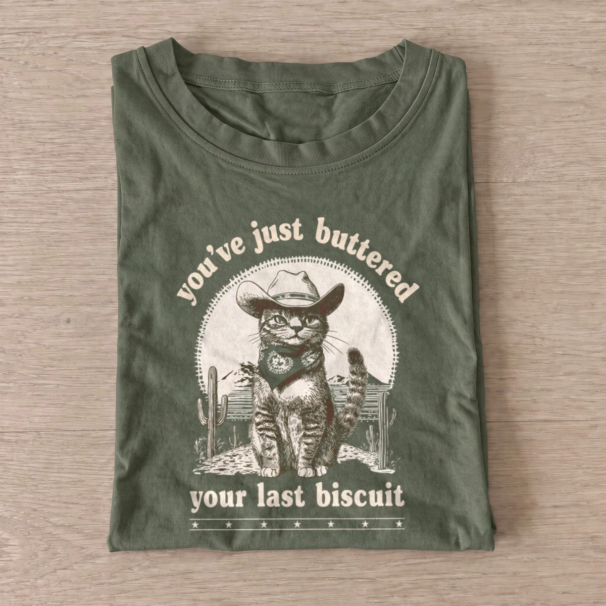 Last biscuit cowboy t shirt olive20last biscuit cowboy.webp
