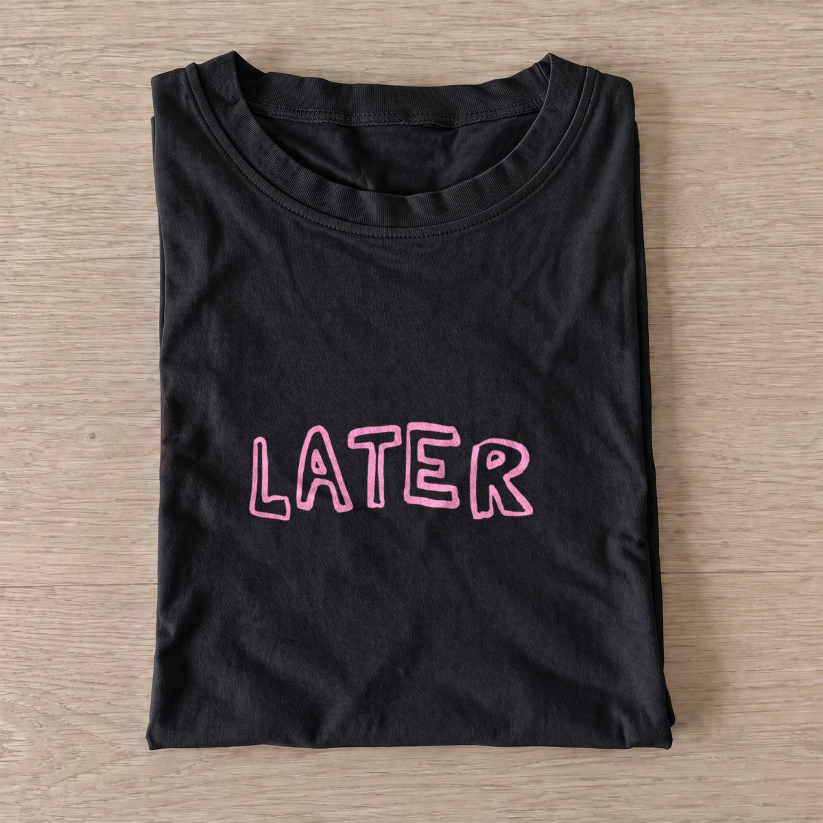 Later pink outline t shirt black20later pink outline.webp